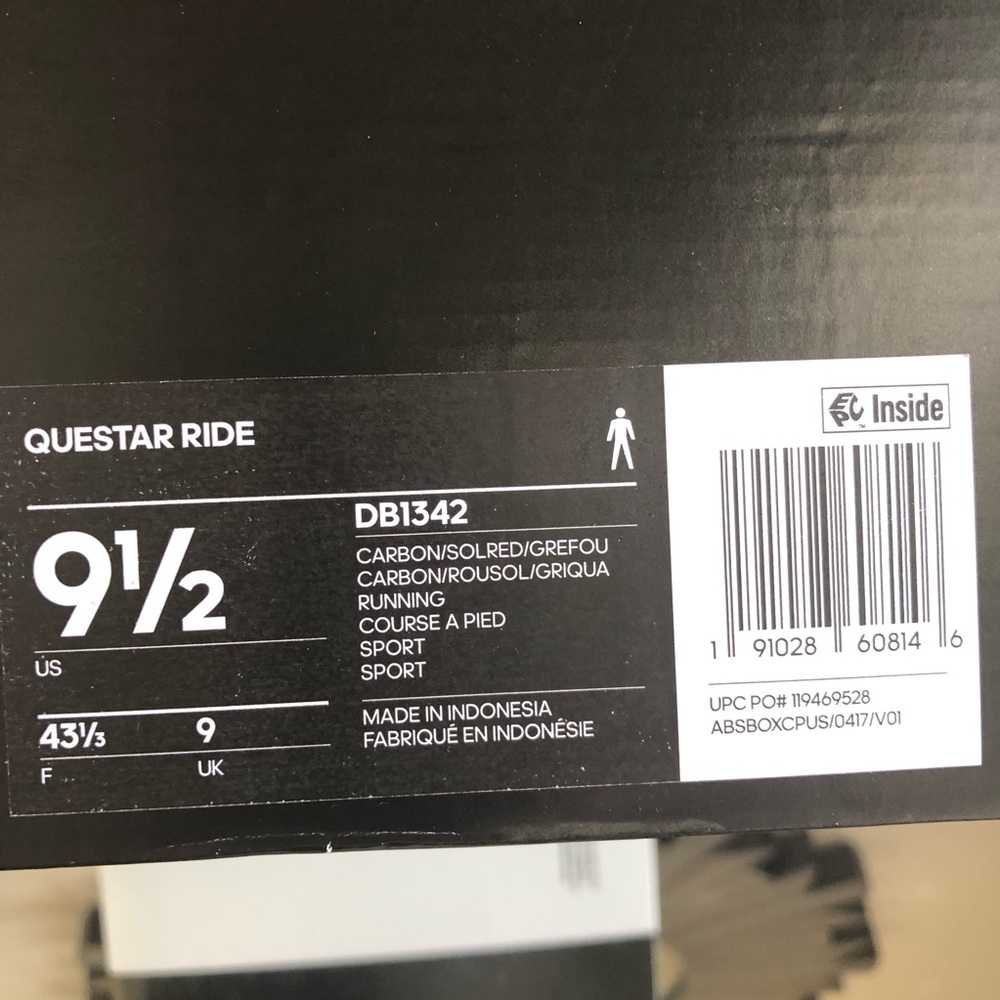 MEN’S ADIDAS QUESTAR RIDE CARBON/SOLRED/GREFOU - Picture 8 of 8